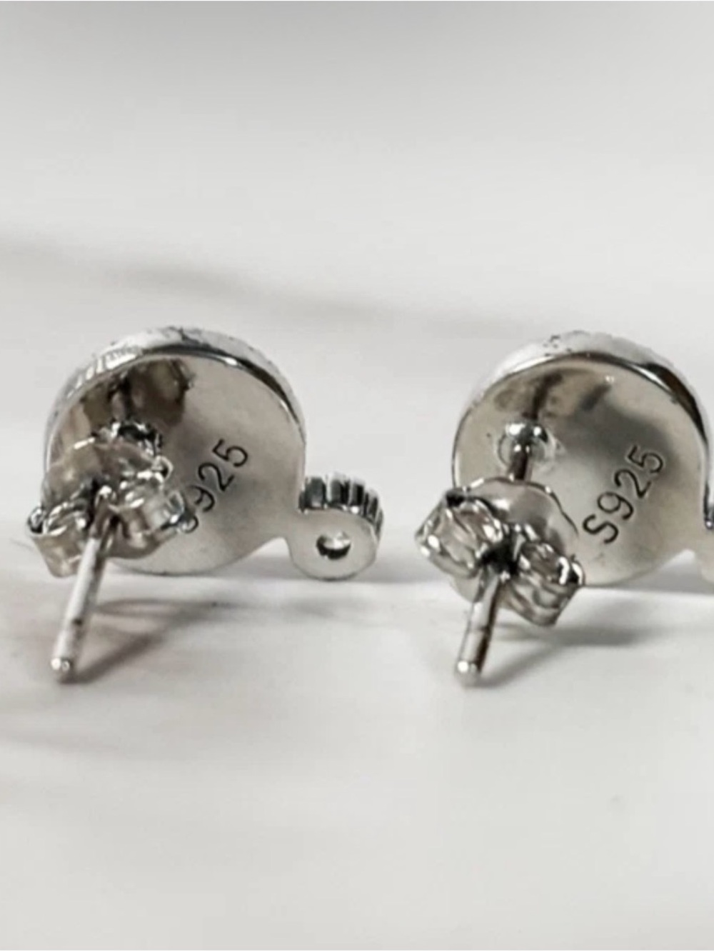 Sterling Silver Turquoise Mini Stud Earrings Beaded Halo Western Minimalist 925 - Picture 4 of 5